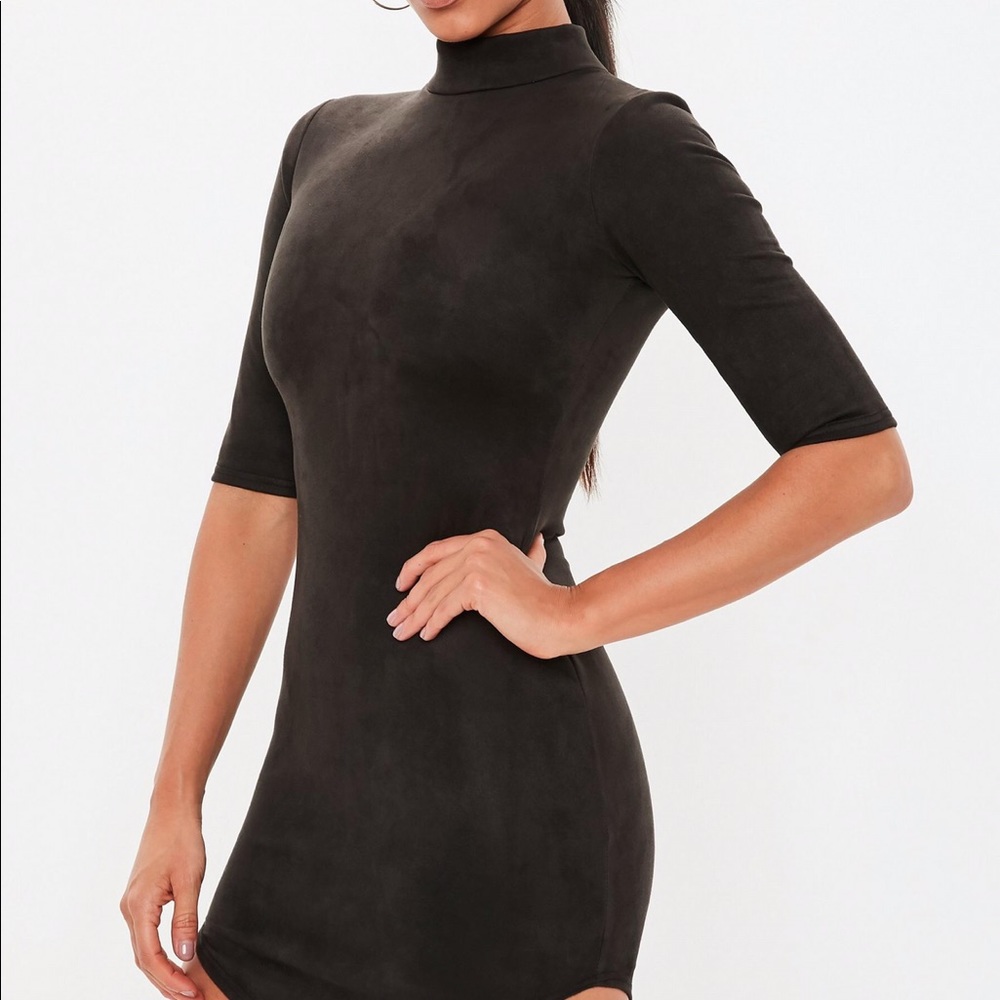NWT missguided mock neck faux suede dress